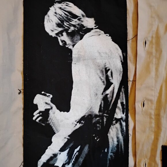 Vintage Cream Nirvana Kurt Cobain Button Up Long Sleeve Shirt XL Open Grunge - Picture 5 of 9